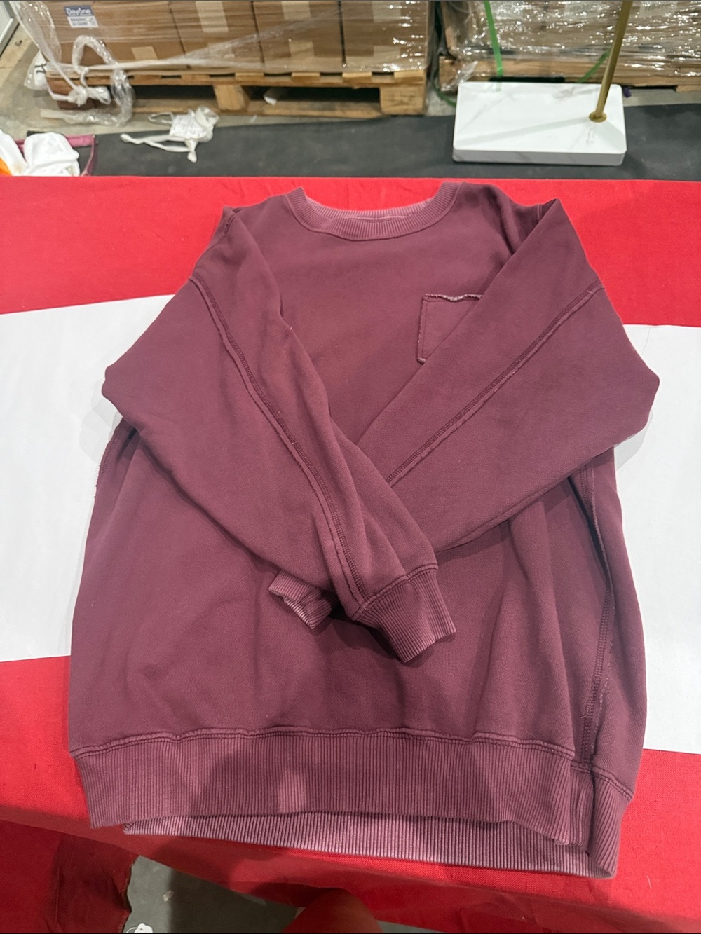 aerie Crewneck Sweatshirt - Wine- oversized